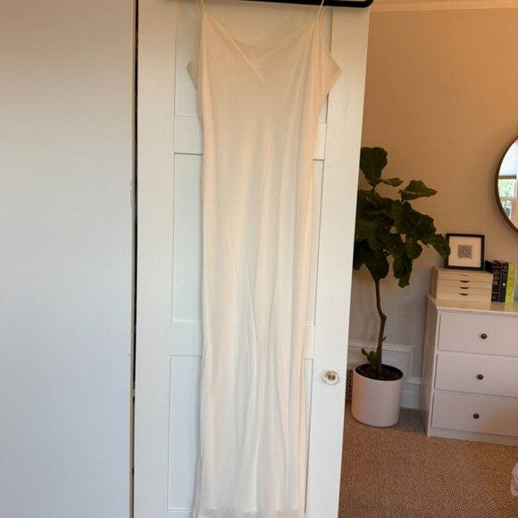 REFORMATION Suki Ruffle Hem Midi Dress in Ivory - Picture 2 of 4